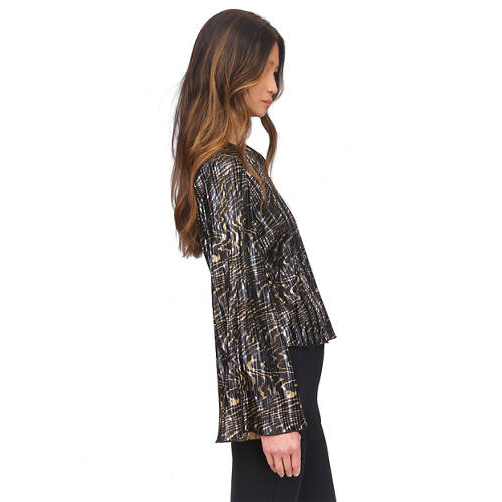 Blouse 'Flare Sleeve Foil Print' pour Femmes