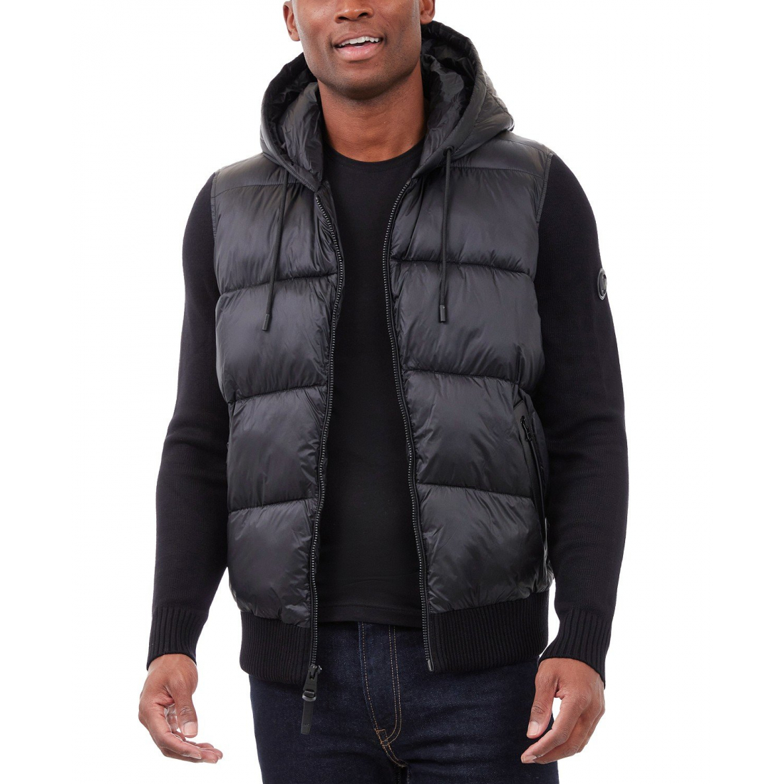 Veste matelassée 'Mixed-Media Hooded Zip' pour Hommes