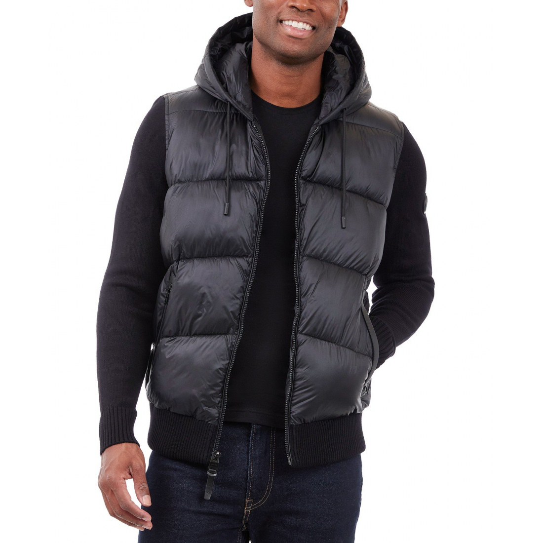 Veste matelassée 'Mixed-Media Hooded Zip' pour Hommes