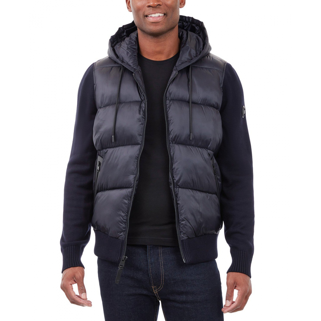 Veste matelassée 'Mixed-Media Hooded Zip' pour Hommes