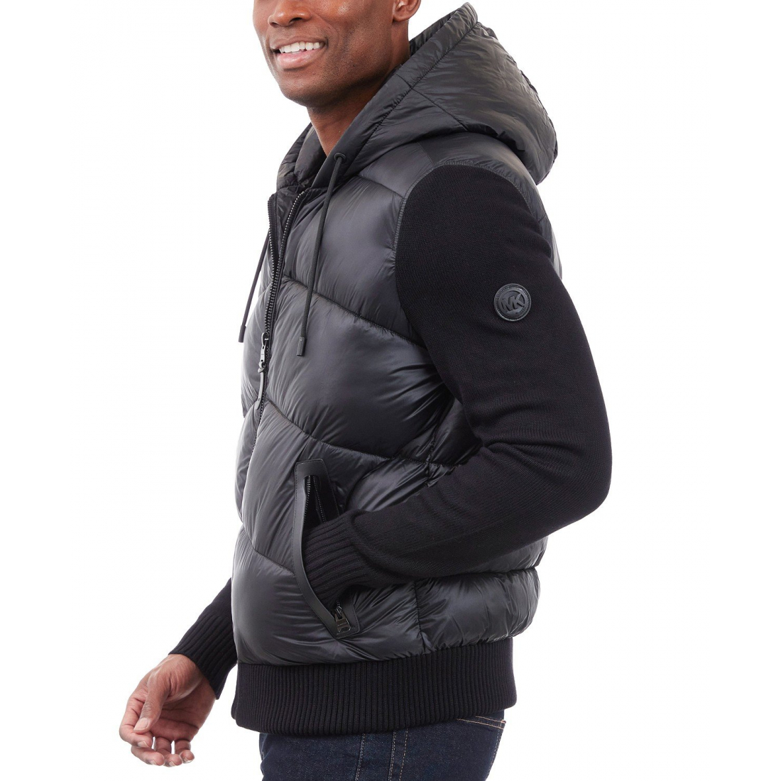 Veste matelassée 'Mixed-Media Hooded Zip' pour Hommes