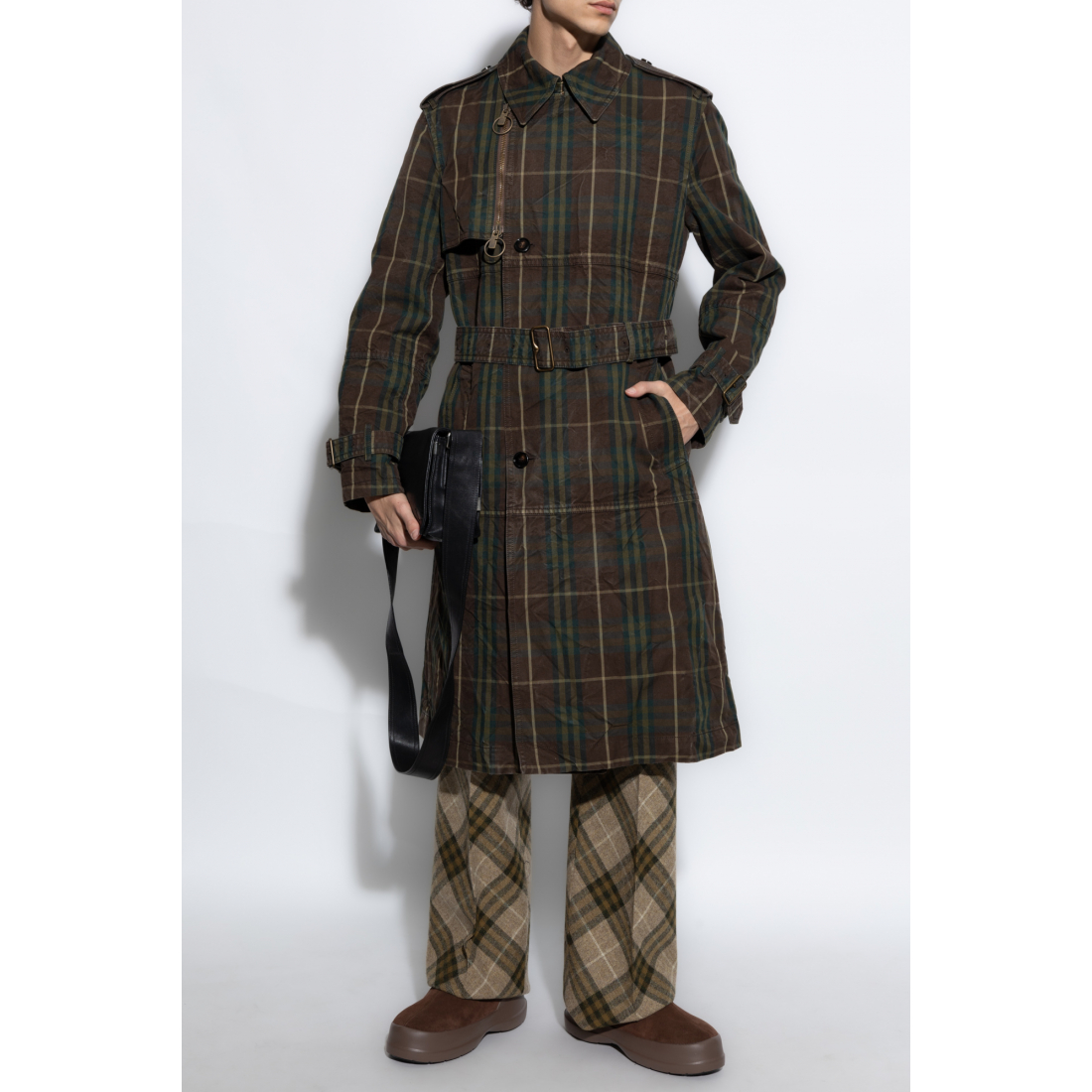 'Checked' Trenchcoat für Herren