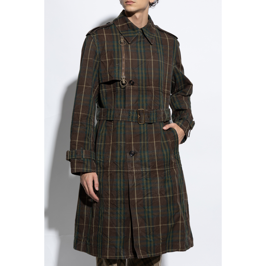 'Checked' Trenchcoat für Herren