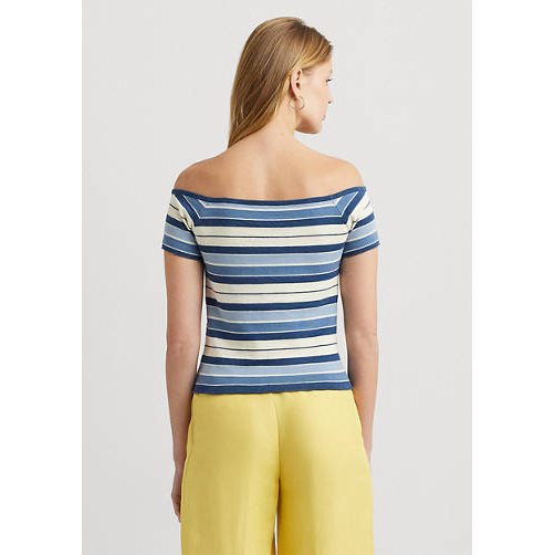 Women's 'Striped Off the Shoulder Sweater' Off-the-Shoulder Sweater