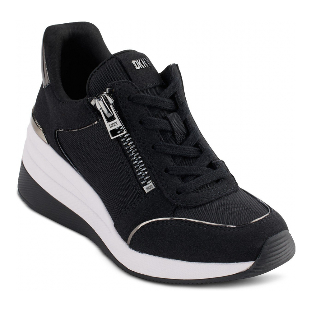 Women's 'Kaden Lace-Up Zip' Wedged Sneakers