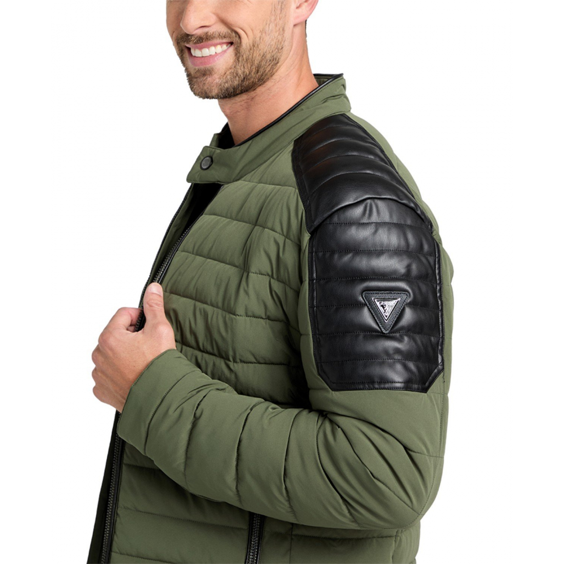 'Lightweight with Moto Detail' Gesteppte Jacke für Herren