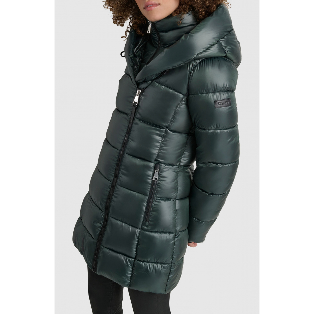 'Asymmetric Bib Packable Quilted' Mantel für Damen