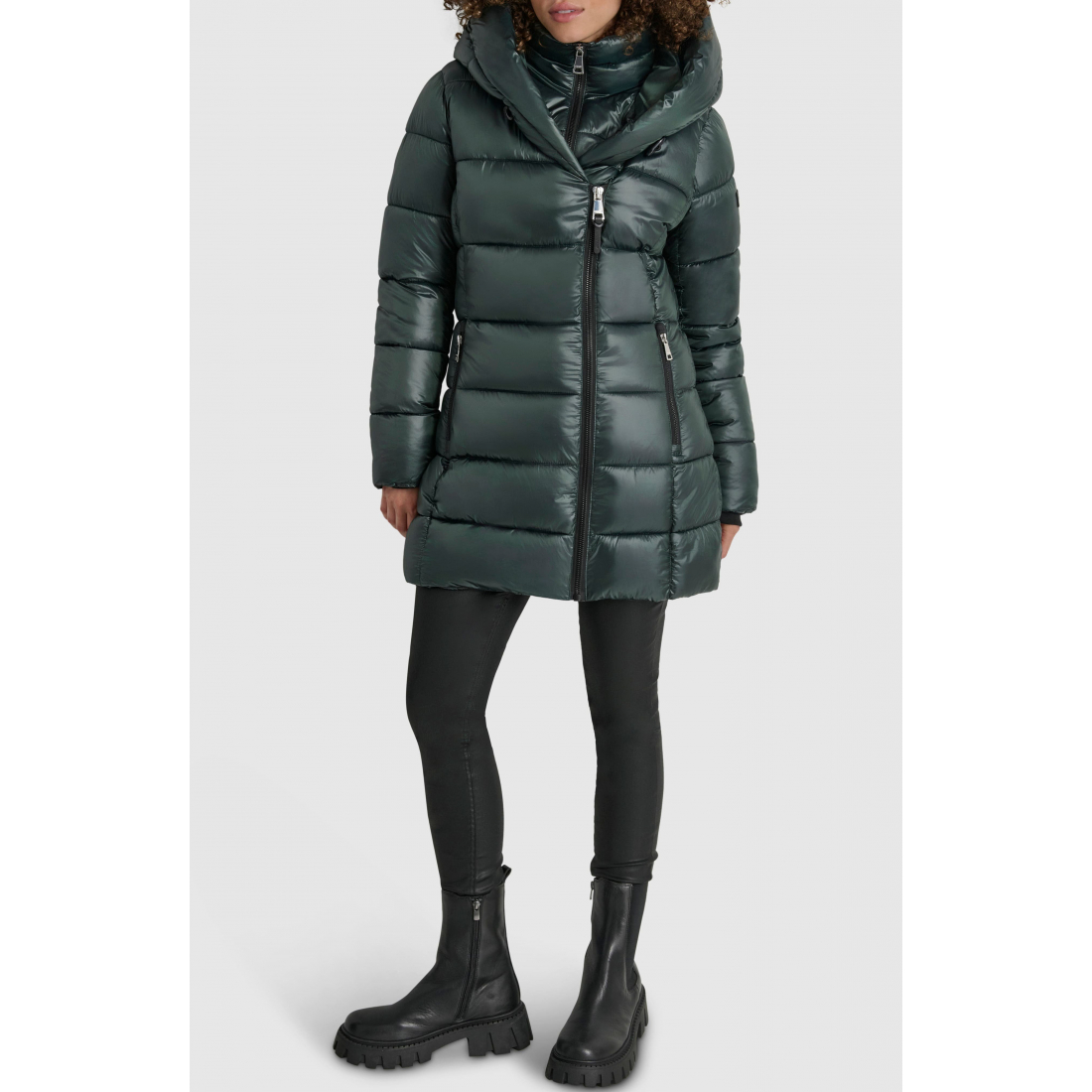 'Asymmetric Bib Packable Quilted' Mantel für Damen