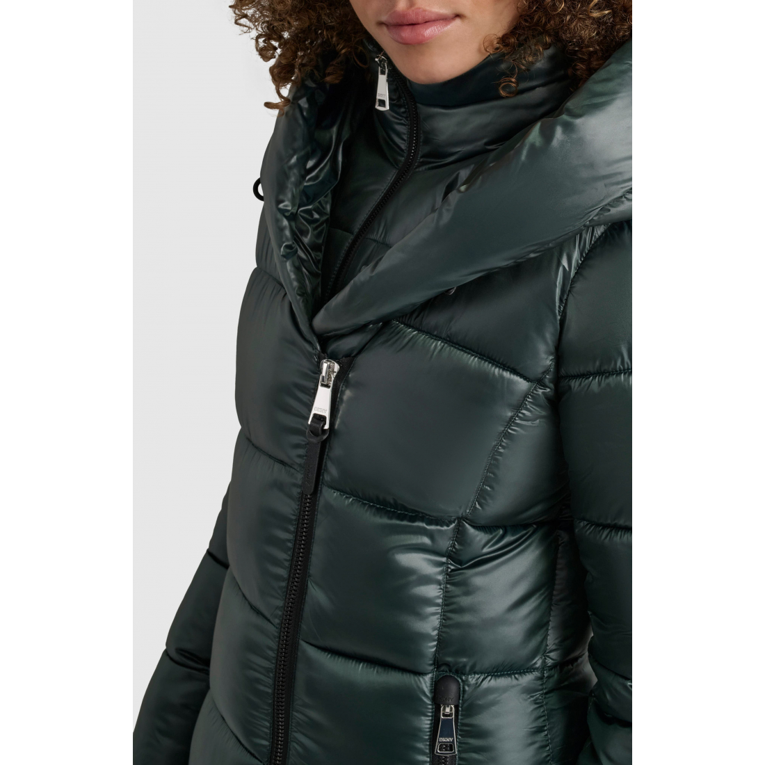 'Asymmetric Bib Packable Quilted' Mantel für Damen