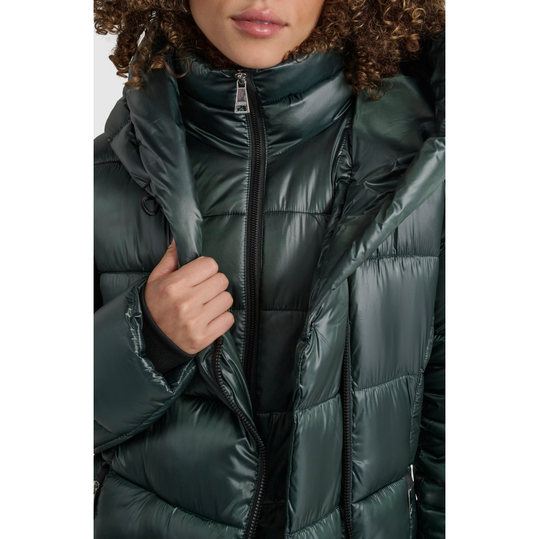 'Asymmetric Bib Packable Quilted' Mantel für Damen