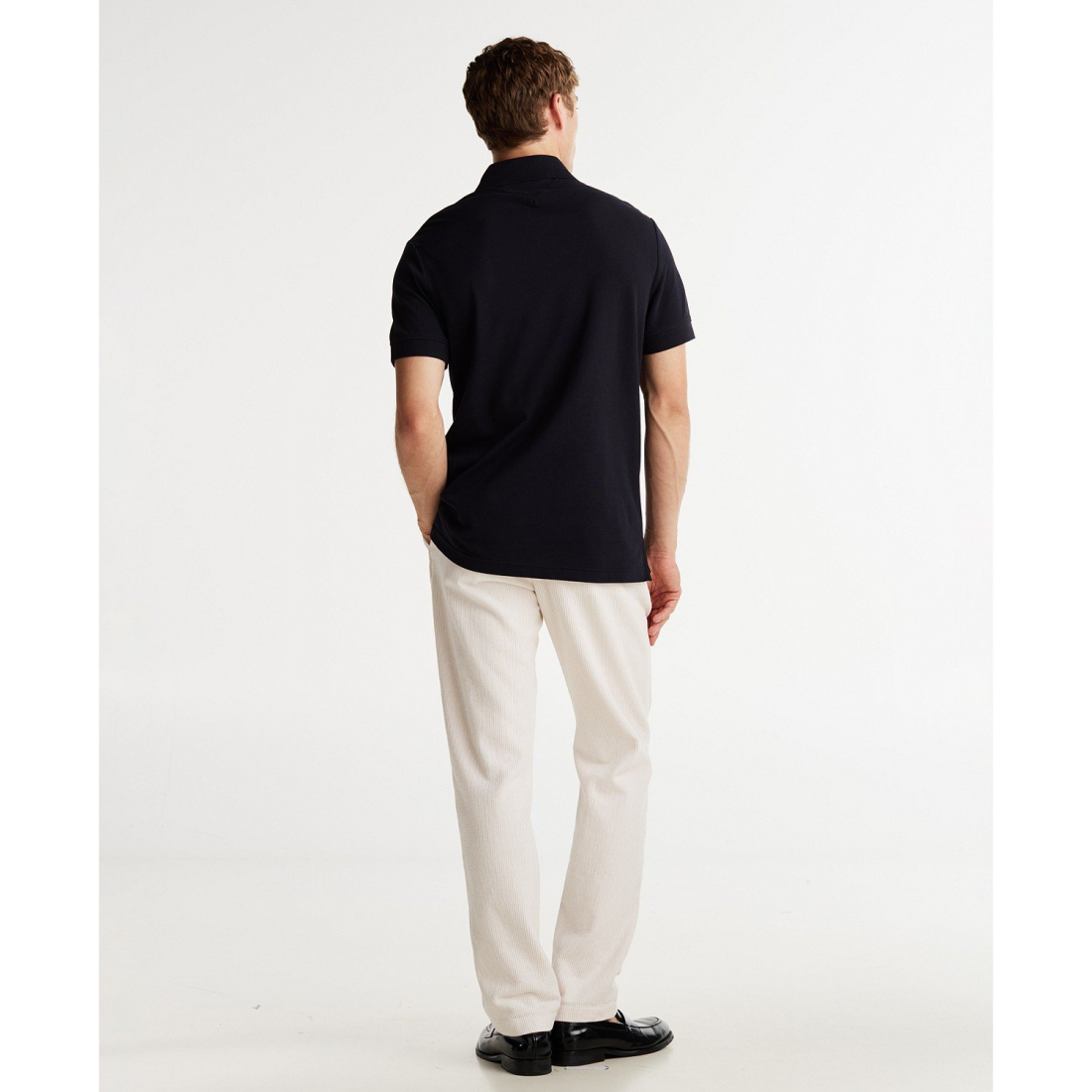 'Short Sleeve Embroidered Chest Stripe' Polohemd für Herren