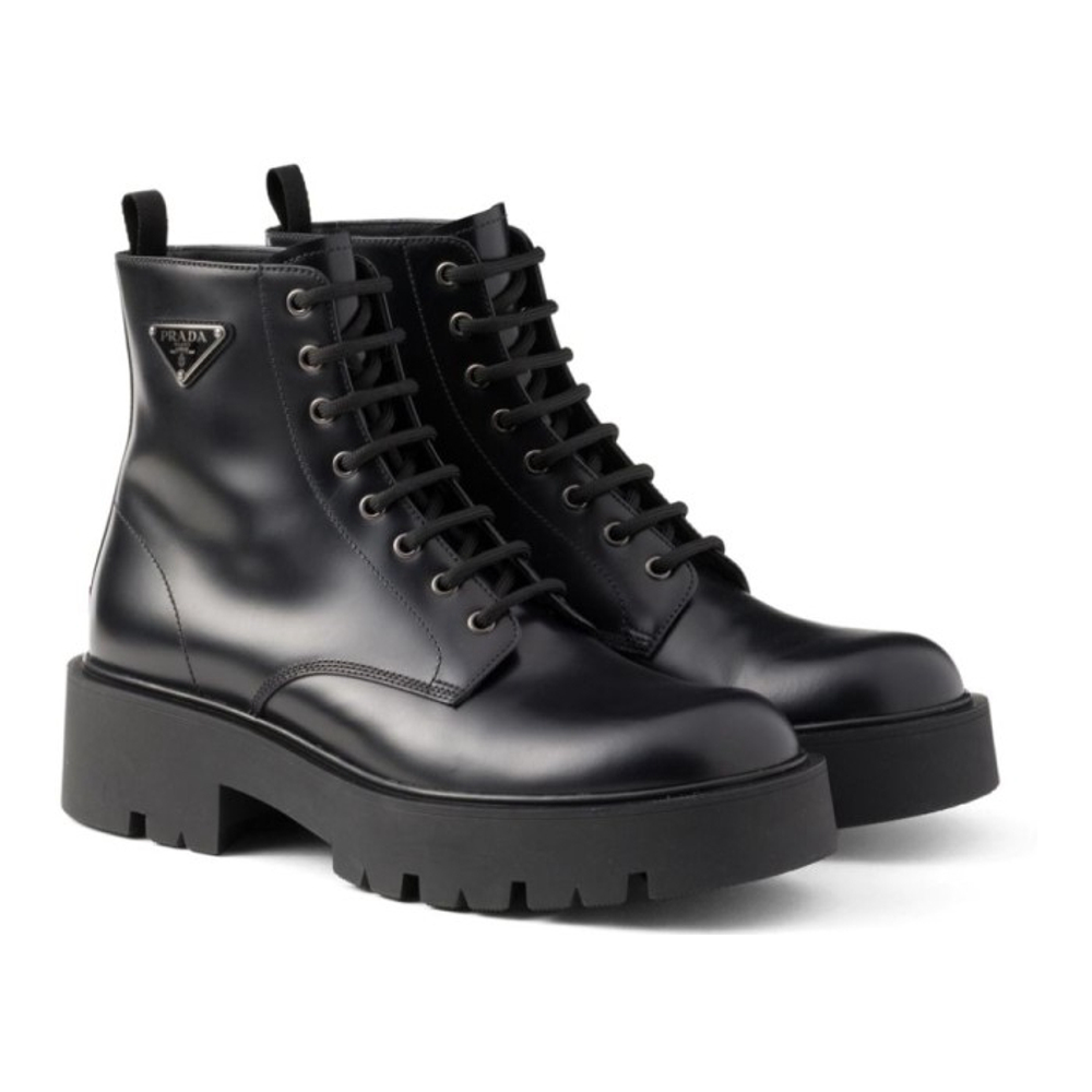 Men's 'Logo Plaque' Combat Boots
