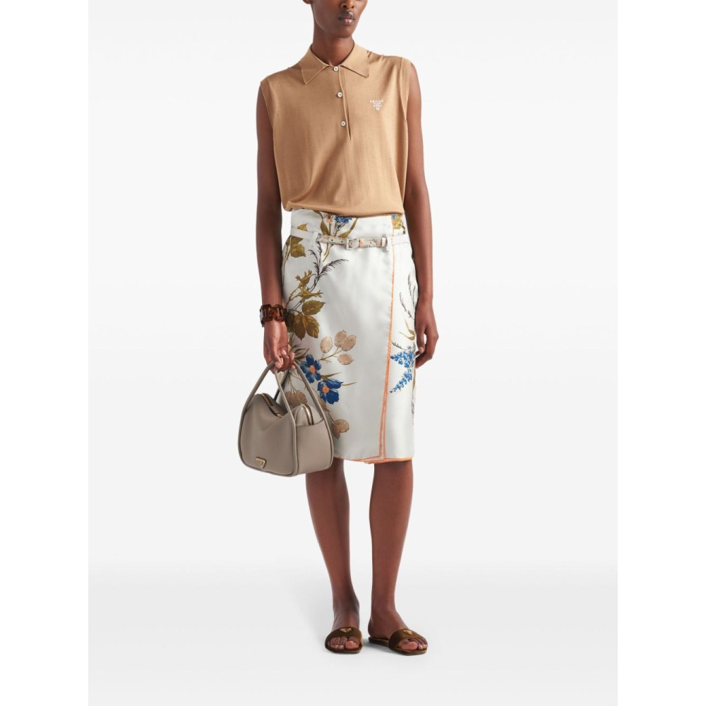 Jupe Midi 'Floral-Print' pour Femmes