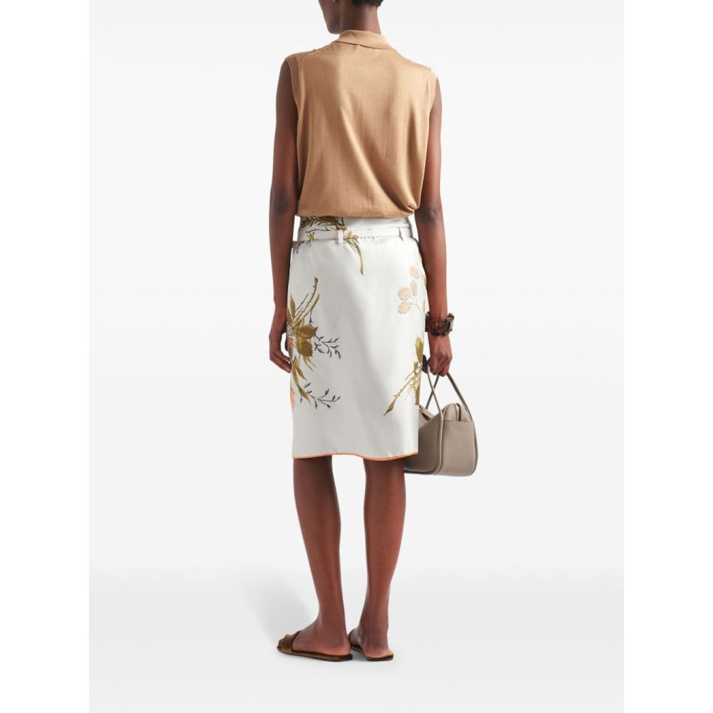 Jupe Midi 'Floral-Print' pour Femmes