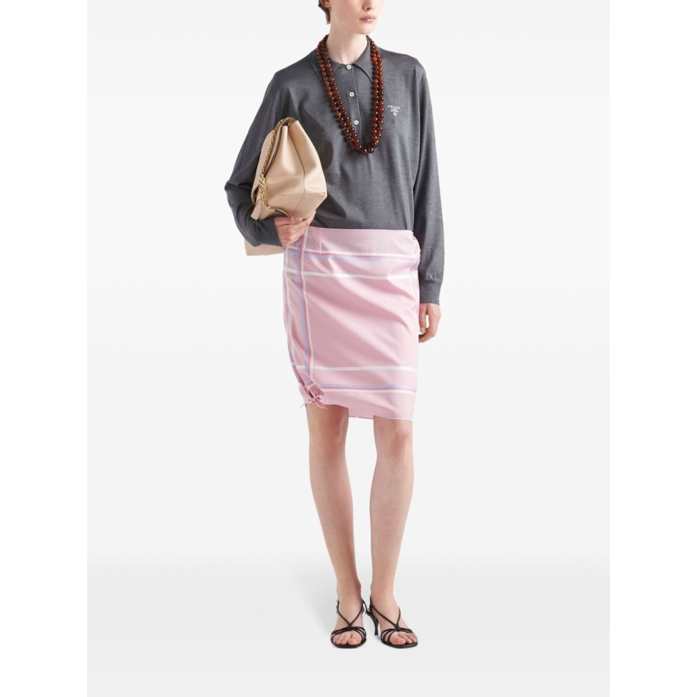 'Logo-Intarsia' Langärmeliges Poloshirt für Damen