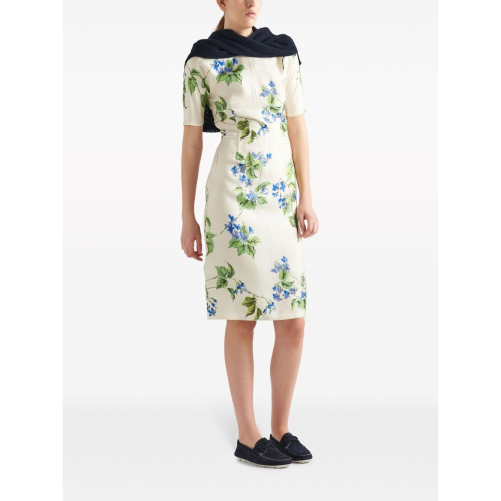 Robe Midi 'Floral-Print' pour Femmes