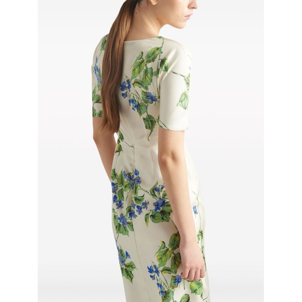 Robe Midi 'Floral-Print' pour Femmes