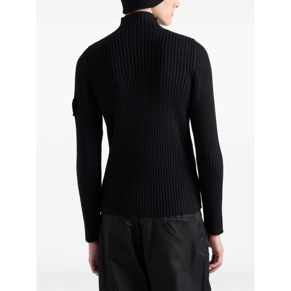 Men's 'Logo-Patch Ribbed' Turtleneck Sweater