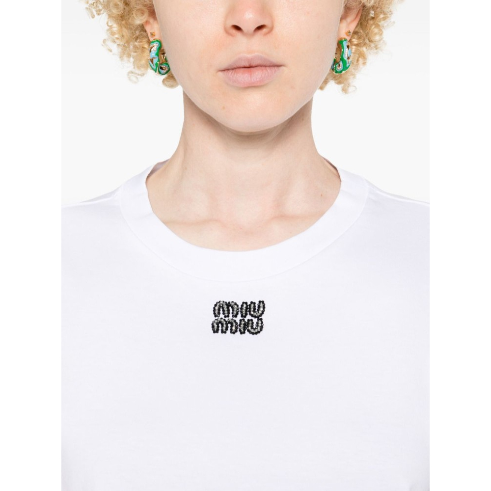 T-shirt 'Beaded-Logo' pour Femmes