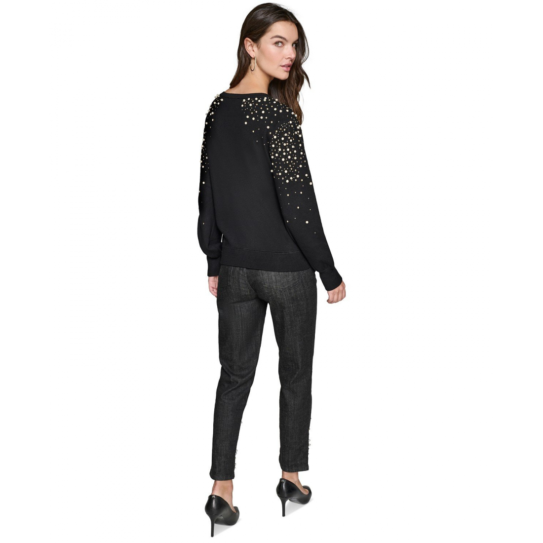 Pull 'Imitation-Pearl Embellished' pour Femmes