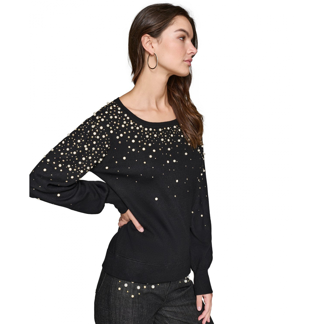 Pull 'Imitation-Pearl Embellished' pour Femmes