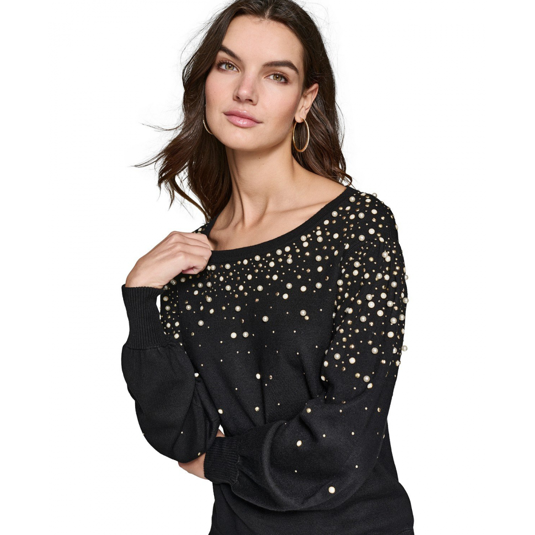 Pull 'Imitation-Pearl Embellished' pour Femmes