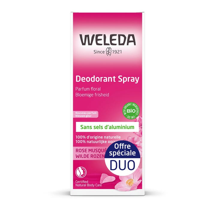 'Wild Rose' Spray Deodorant - 100 ml, 2 Pieces