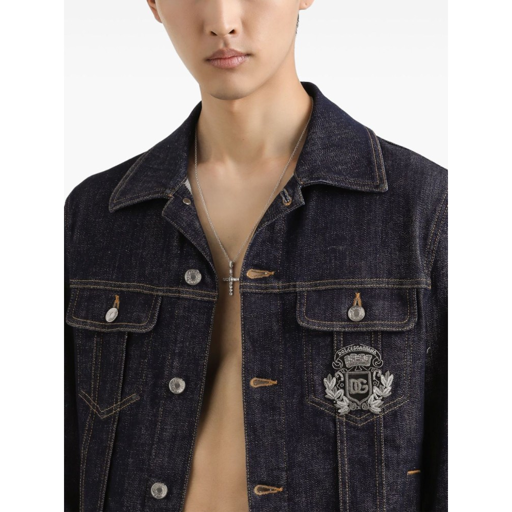 Veste en jeans 'Logo-Appliqué' pour Hommes