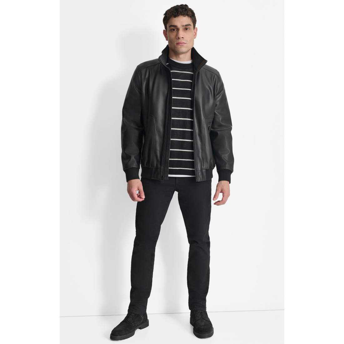 Blouson bomber 'Faux Leather' pour Hommes