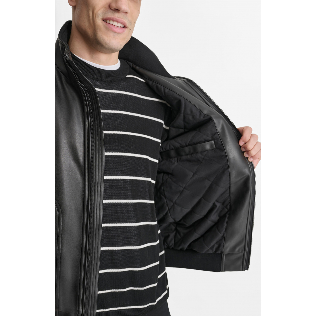 Blouson bomber 'Faux Leather' pour Hommes