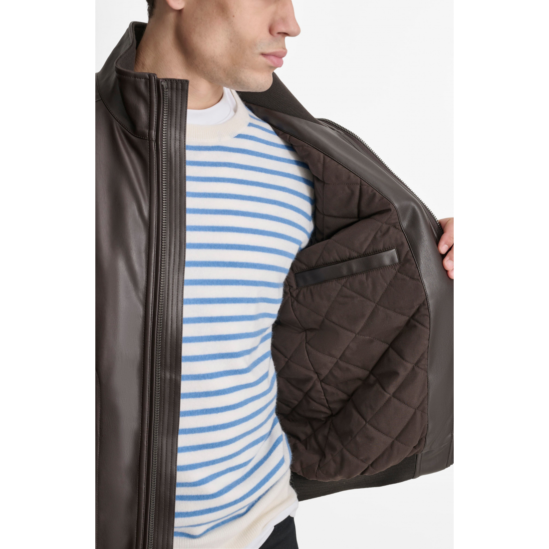 Blouson bomber 'Faux Leather' pour Hommes