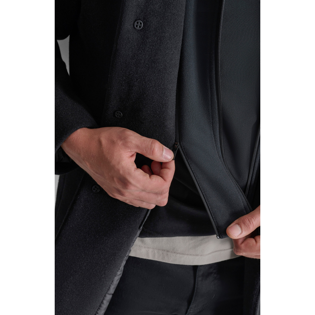 Men's 'Water Resistant Felted with Hooded Bib' Coat