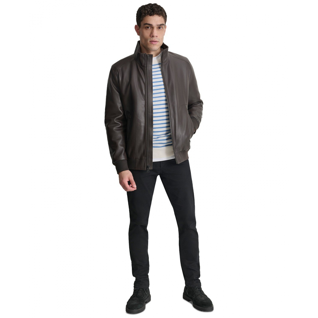 Blouson bomber 'Smooth Faux-Leather' pour Hommes