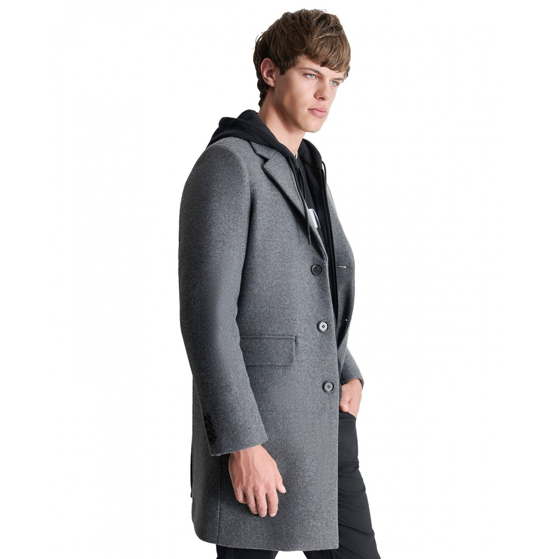 Manteau 'Removable Hood Notch-Lapel' pour Hommes