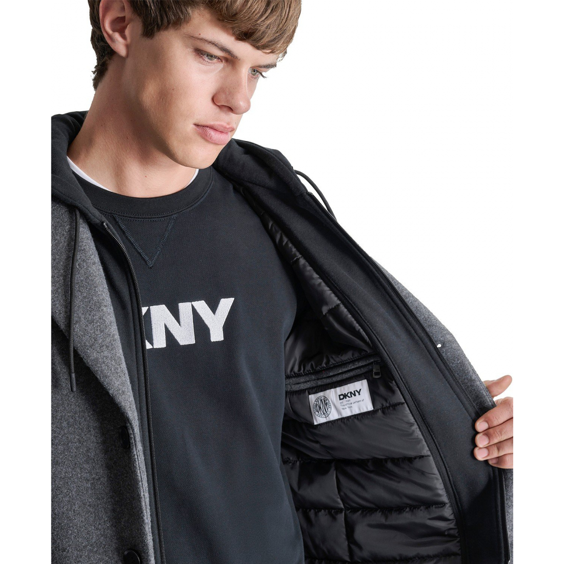 Manteau 'Removable Hood Notch-Lapel' pour Hommes