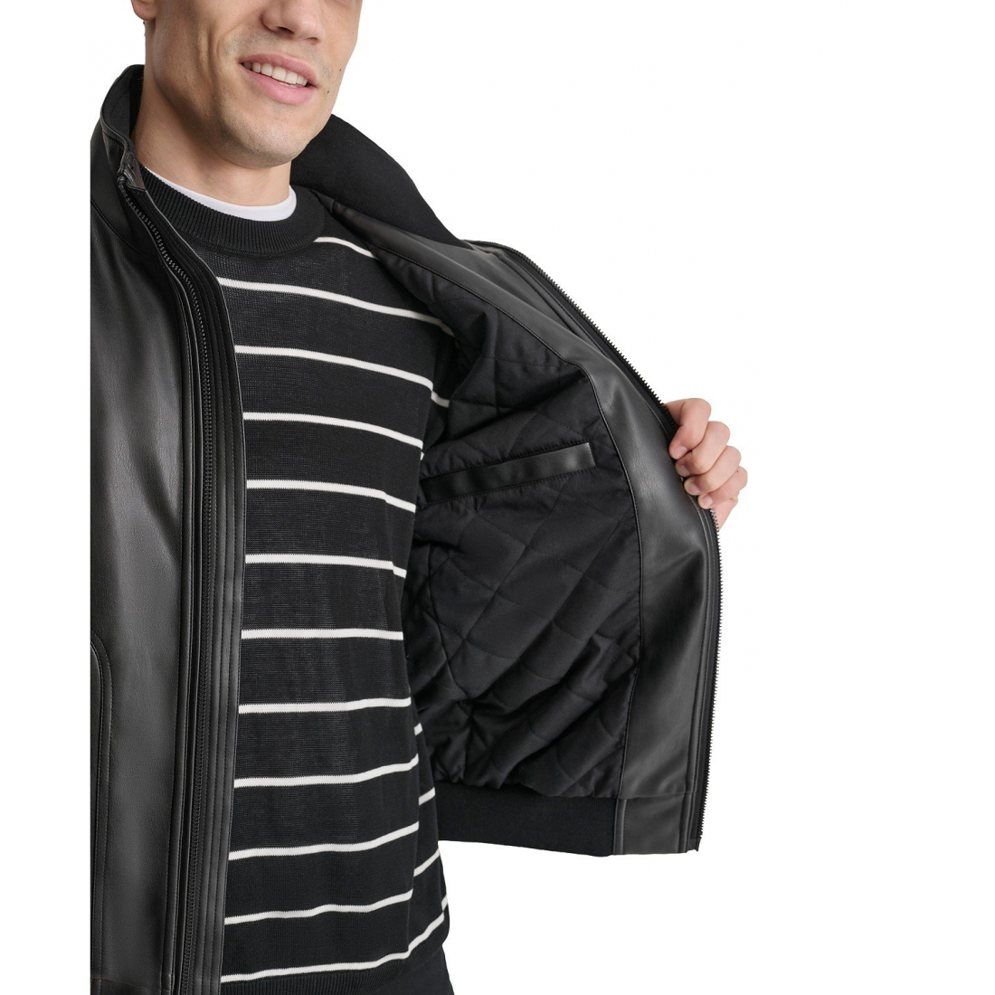 Blouson bomber 'Smooth Faux-Leather' pour Hommes