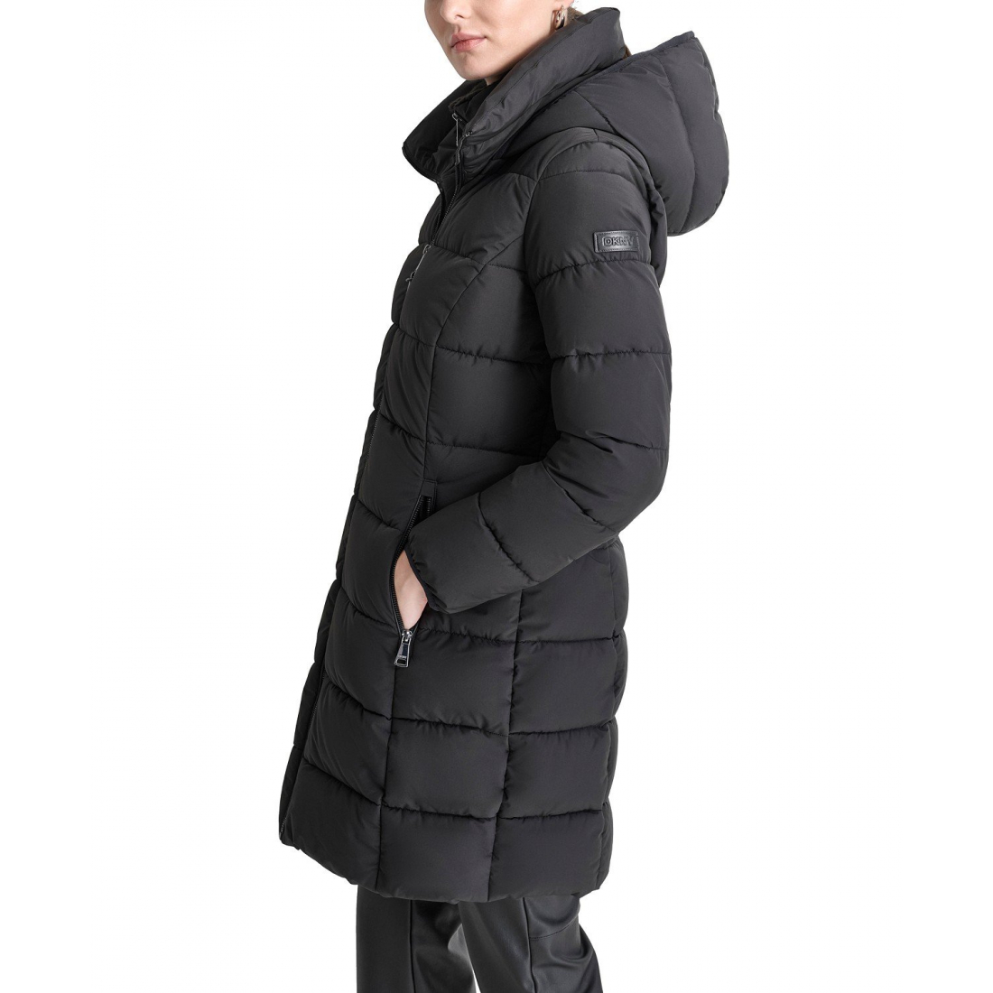'Bibbed Hooded Zip-Front' Pufferjacke für Damen