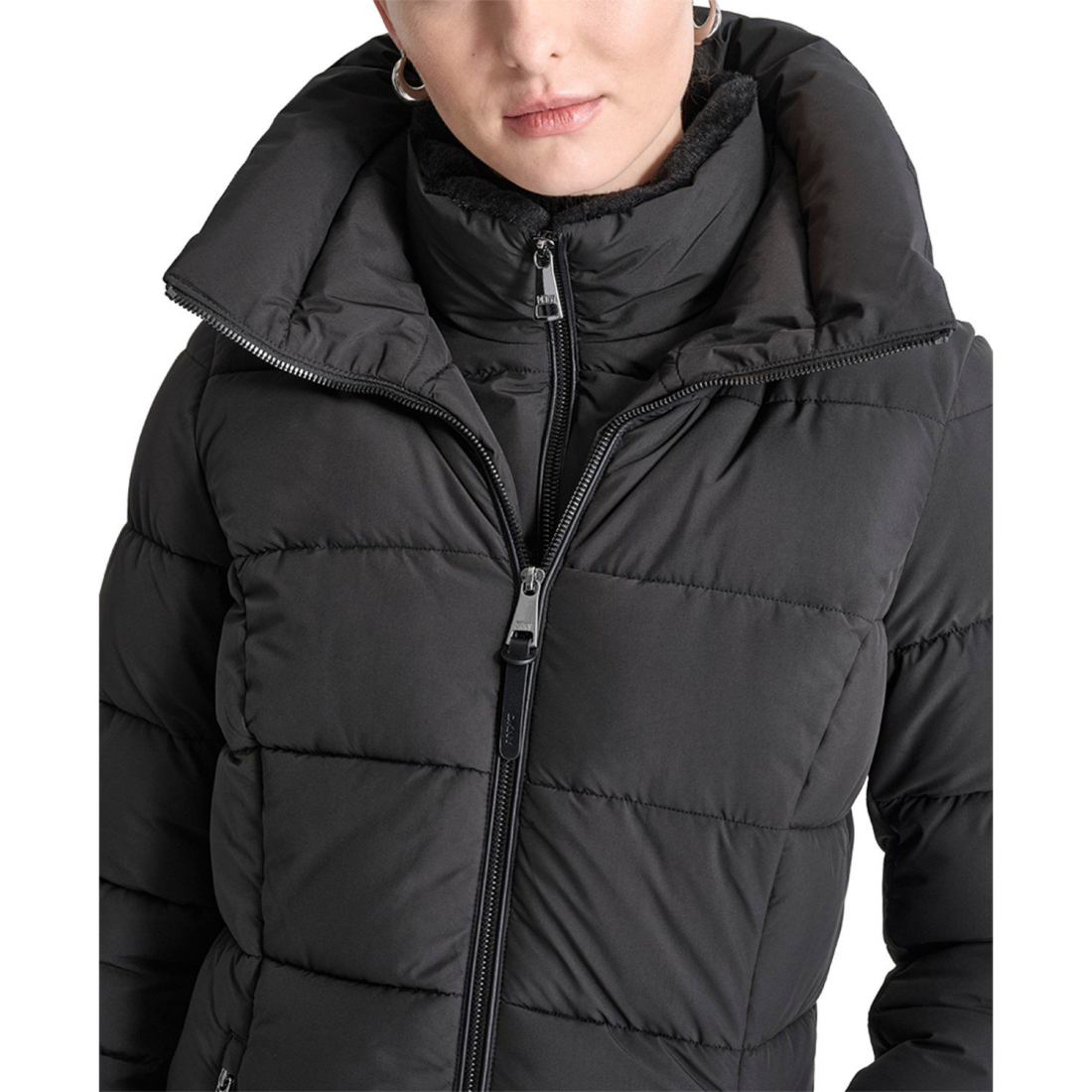 'Bibbed Hooded Zip-Front' Pufferjacke für Damen
