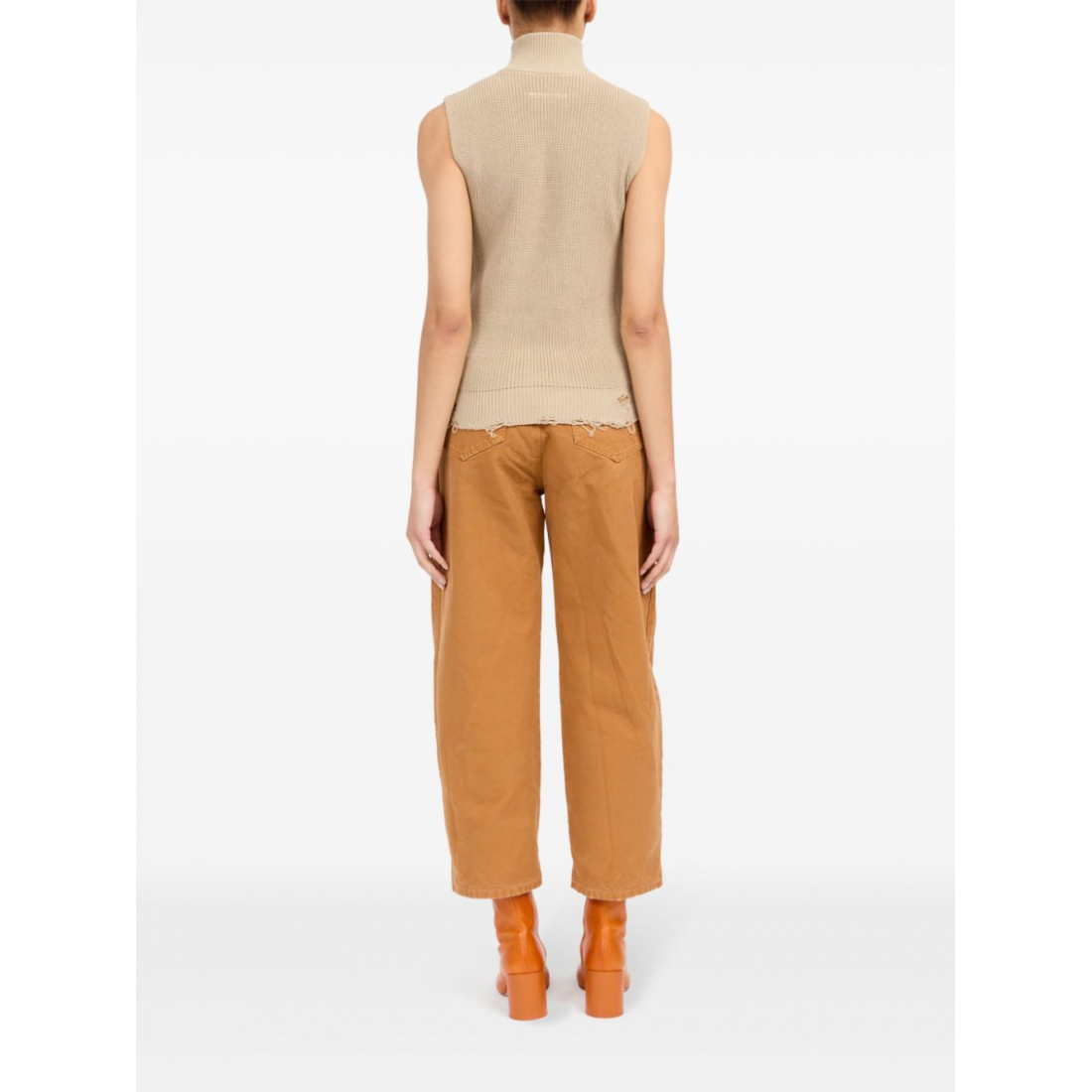 Women's 'Zip-Up Knitted' Sleeveless Top