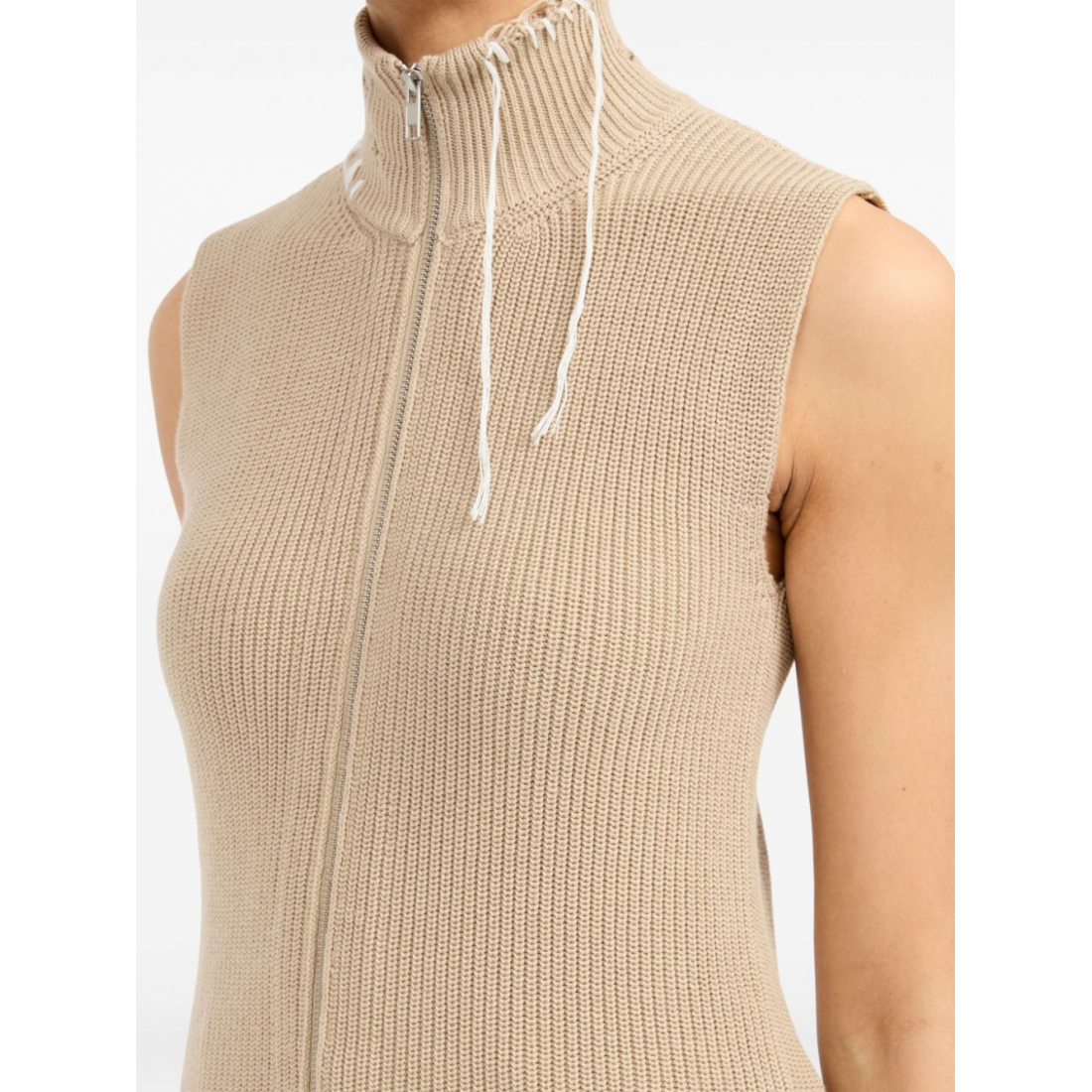 Women's 'Zip-Up Knitted' Sleeveless Top