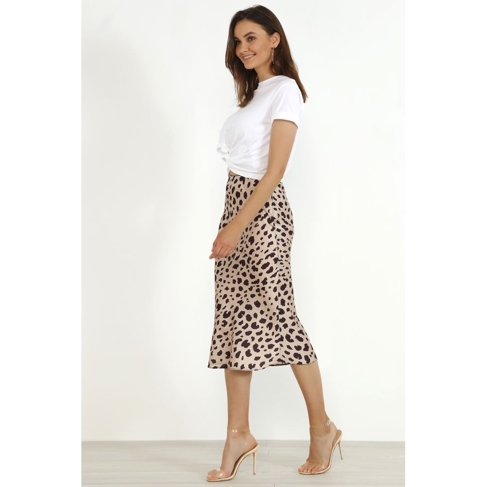 Women's 'Animal Print Midi' Midi Skirt