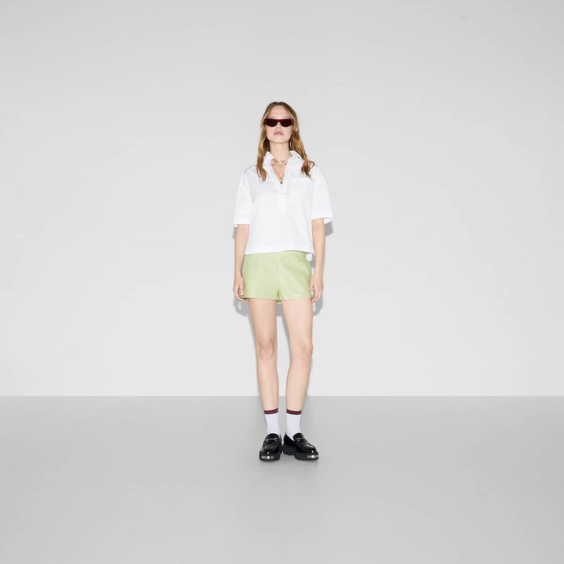 'Embossed' Kurzärmeliges Hemd für Damen