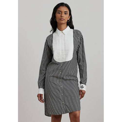 Women's 'Striped Bib Front Broadcloth' Shirtdress