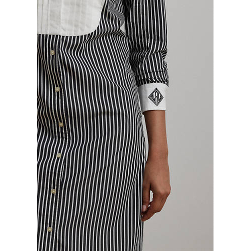 Women's 'Striped Bib Front Broadcloth' Shirtdress