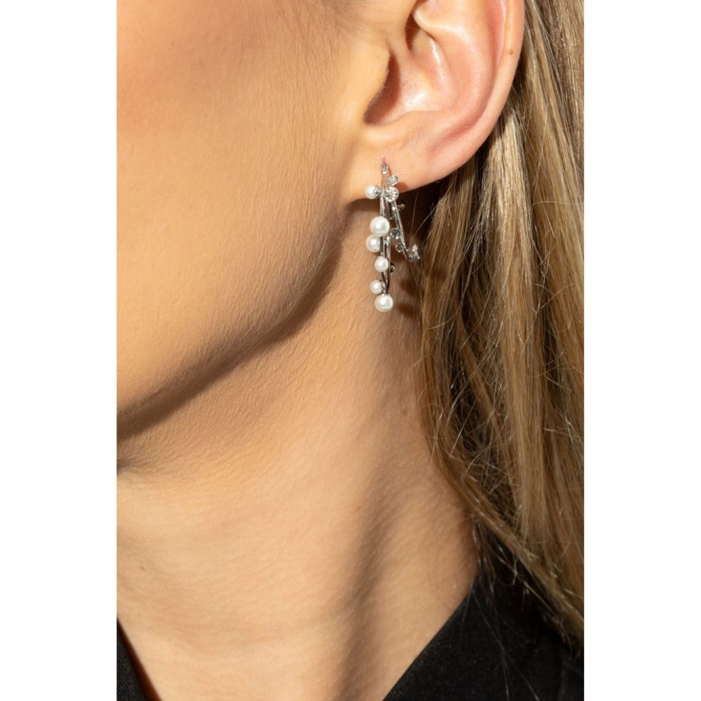 Boucles d'oreilles 'Pearl-Embellished Hoop' pour Femmes
