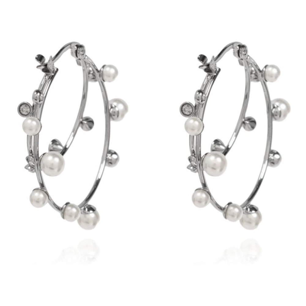 Boucles d'oreilles 'Pearl-Embellished Hoop' pour Femmes
