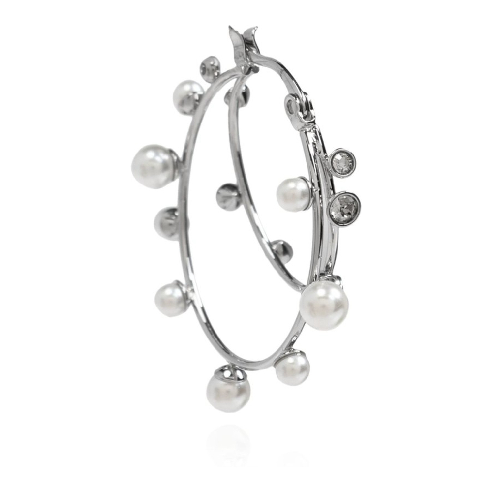 Boucles d'oreilles 'Pearl-Embellished Hoop' pour Femmes