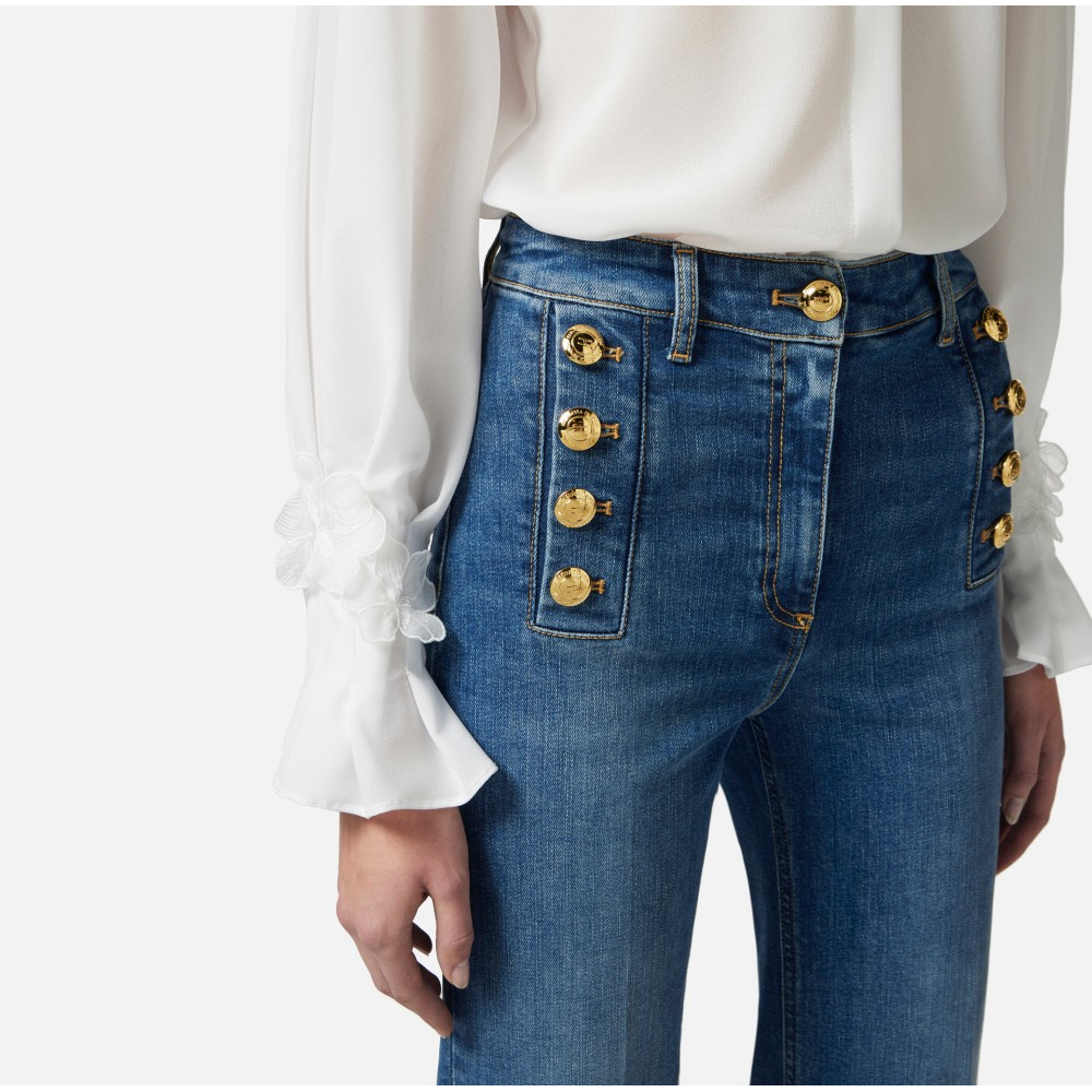 Women's 'Bell-Bottom With Row Of Buttons' Jeans