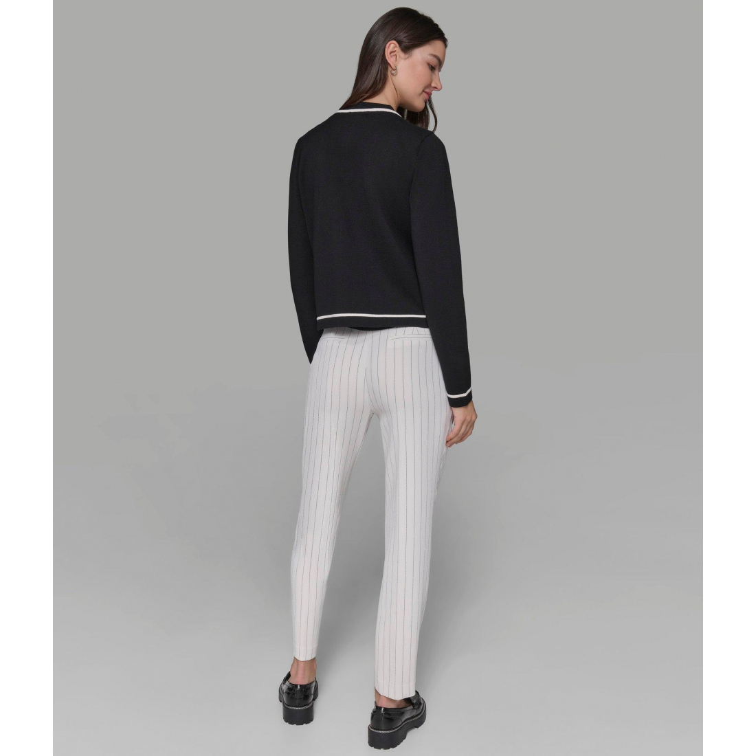'Cropped Cardigan With Contrast Piping' pour Femmes