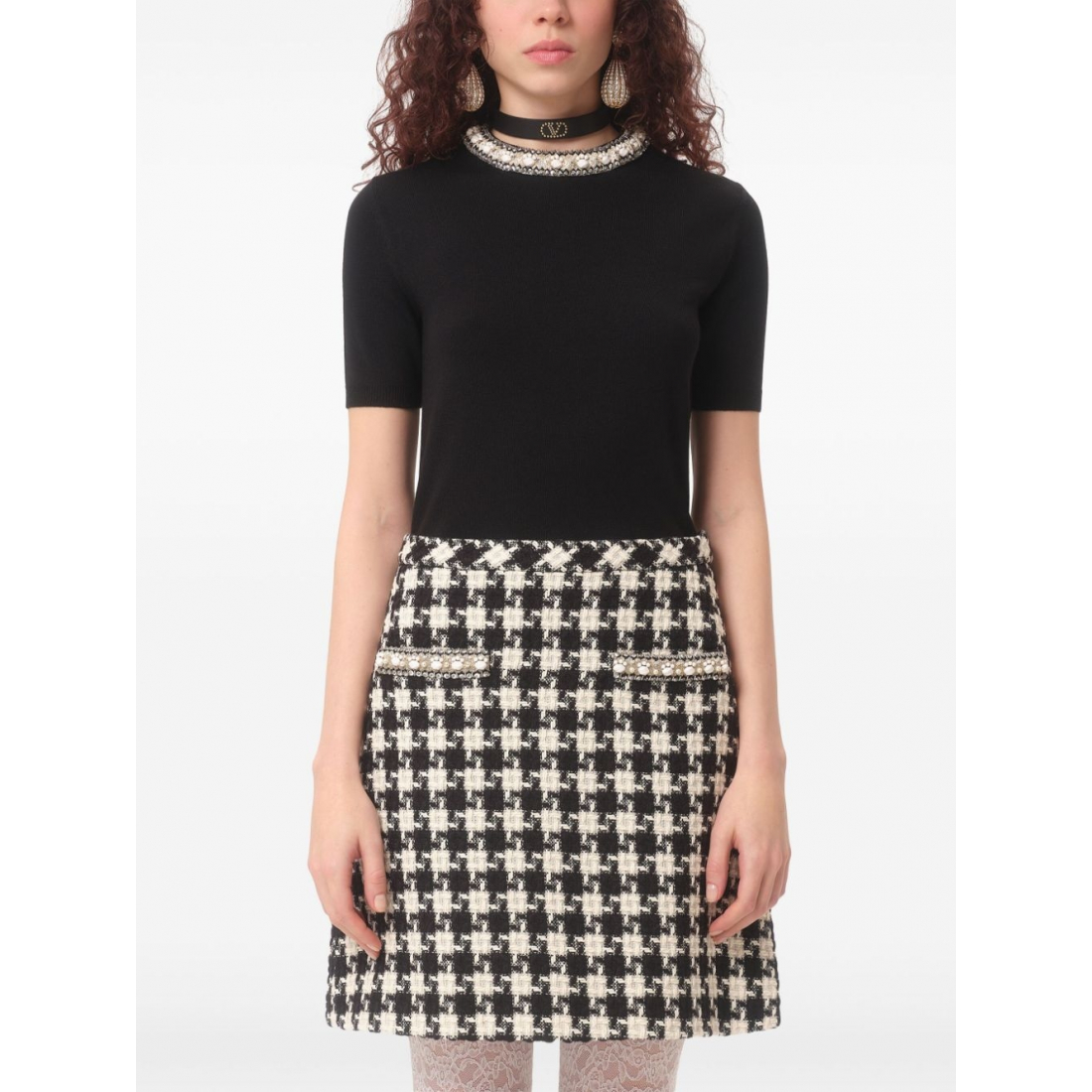 Top à manches courtes 'Embroidered' pour Femmes